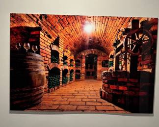 Lot #20 Wine Cellar Barrel Brick Vault Photography Print Acrylic Wall Art Panel