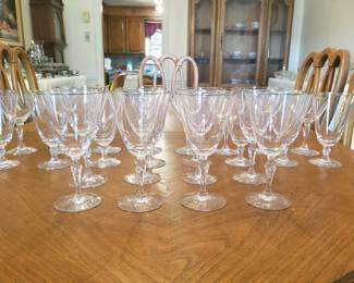 Fostoria crystal stemware with platinum band