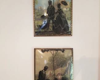 Silhouettes on glass
