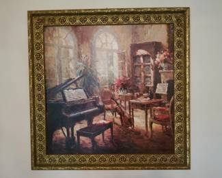 Framed textured print on board