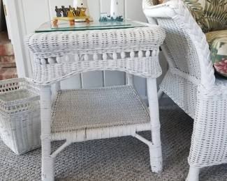 Vintage white wicker