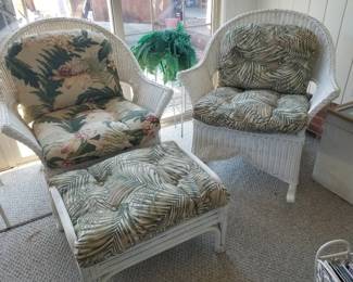 Vintage white wicker