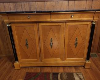 Thomasville French Empire style credenza (marble top cracked)