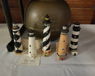 Lighthouses, brass spittoon