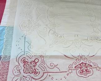 c1930 Antique Cutwork Tablecloth