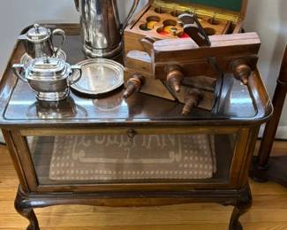c1930s Teacart, Poker Chips and Pullman Blanket