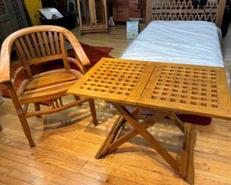 LS38 LS39 Teak Arm Chair Teak Folding Table