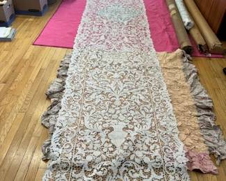 c1930 Portuguese Lace Tablecloth Open