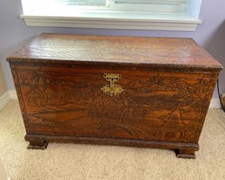 Carved Wooden Chest