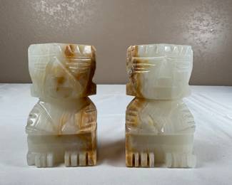 Mexican Onyx Aztec Bookends