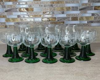 Green-Stemmed Wine Glasses