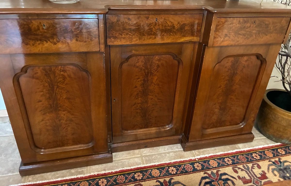 Solid Burl Wood Sideboard