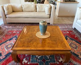 Henredon Burl Wood Chinoiserie Coffee Table, Eight foot sofa by Moses Design Group #2