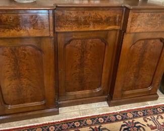 Solid Burl Wood Sideboard