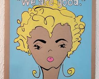 #marelovesu "We are good." Girl Blue Acrilyc on 37" H X 32" W