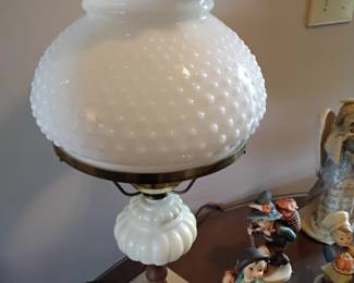 Milk glass lamp