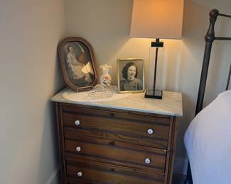 Vintage marble topped side tables