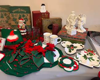 Christmas china and kitchen decor