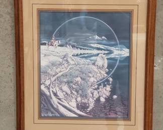 Lot 295  Ben Doolittle print under glass info on verso