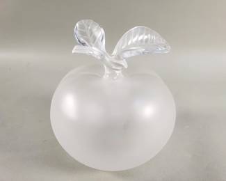 073  Lot 428  Vintage lalique frosted crystal apple perfume
