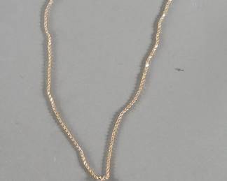 023  Lot 263  14k gold rope chain with gold and amethyst cross