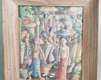 132  Lot 423  Vintage signed K. Doble acrylic wash and ink on