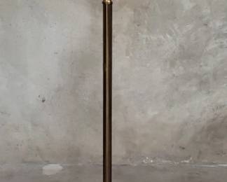 121  Lot 131  Vintage brass floor lamp with glass lamp shade