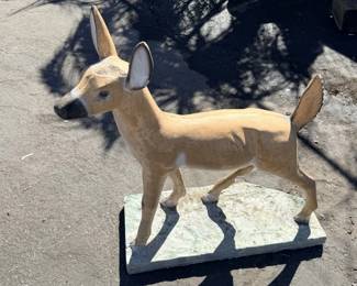 197  Lot 150  Vintage cement deer garden statue