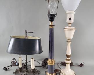 Lot 422  Three vintage table lamps