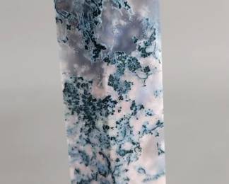 Lot 461  Polished moss agate tower paperweight