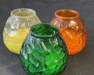 Lot 337h  Midcentury colored glass textured candles