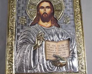 Lot 21  Russian orthodox reproduction metal print