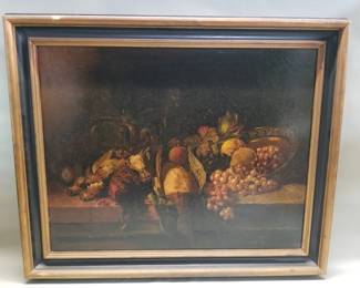 Lot 513  Vintage Baroquestyle oil on canvas still life