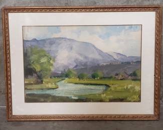 Lot 136  Vintage framed mixed media