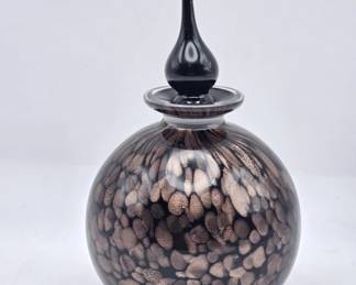 176  Lot 422h  Vintage handblown art glass perfume bottle with