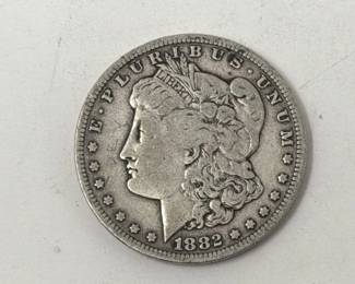 Lot 38  1882S Morgan silver dollar coin