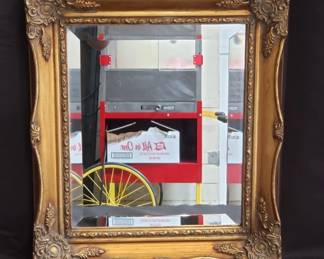 Lot 97  Vintage French gilt wood and gesso beveled mirror