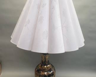 Lot 317  Vintage etched brass Asian table lamp