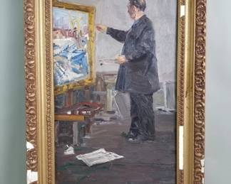 135  Lot 444  Vintage signed Ovgorov A. V. 1926 oil on panel
