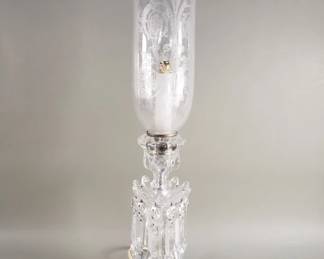 041  Lot 174  Baccarat crystal Medallion Lustre hurricane lamp