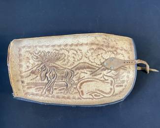 Lot 360h  Leather hand tooled rifle protector