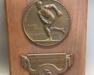Lot 192  1963 USC baseball national championship plaque
