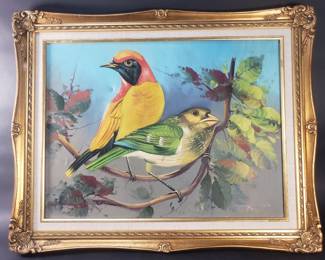 130  Lot 328  A. DeLeon signed oil painting on canvas