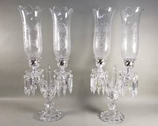 020  Lot 424  Pair of vintage Bacarat crystal lusters