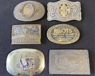 Lot 341h  Vintage lot of metal belt buckles