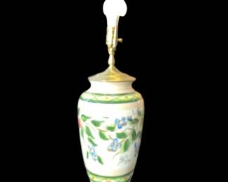 Lot 367h  Signed hand painted porcelain lamp