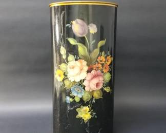 Lot 406  Vintage hand painted floral Taleware umbrella