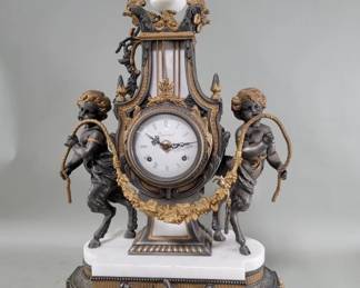 034  Lot 250  Imperial bronze and marble mantel clock