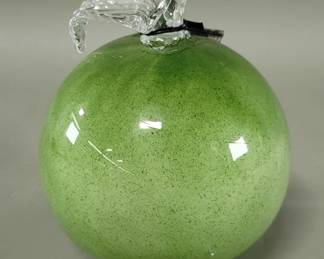 Lot 484  Hand made glass apple paperweight