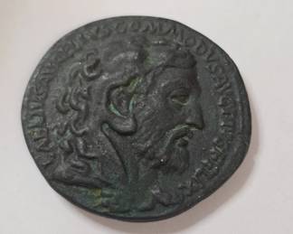053  Lot 19  Ancient Comodus bronze Roman Sestertius coin